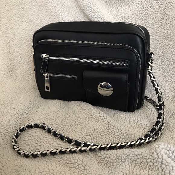 Zara Handbags - Zara black and silver leather purse Zara Handbags - Zara black and silver leather purse